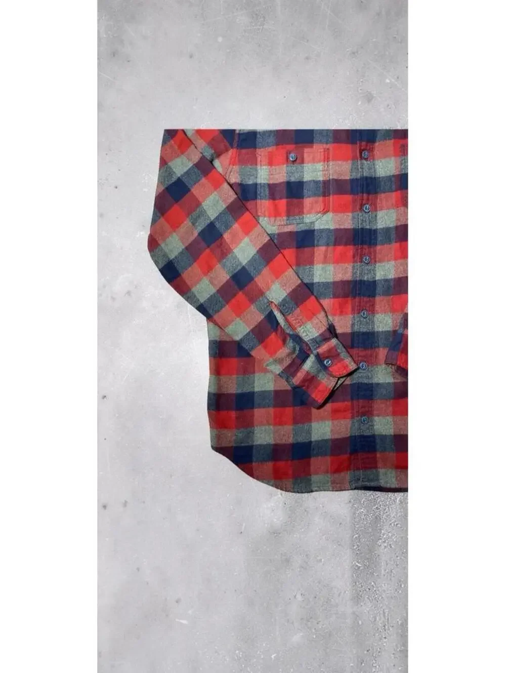 J. Crew Mens Flannel Shirt L Regular Plaid Red Navy Green Cotton Casual Pocket